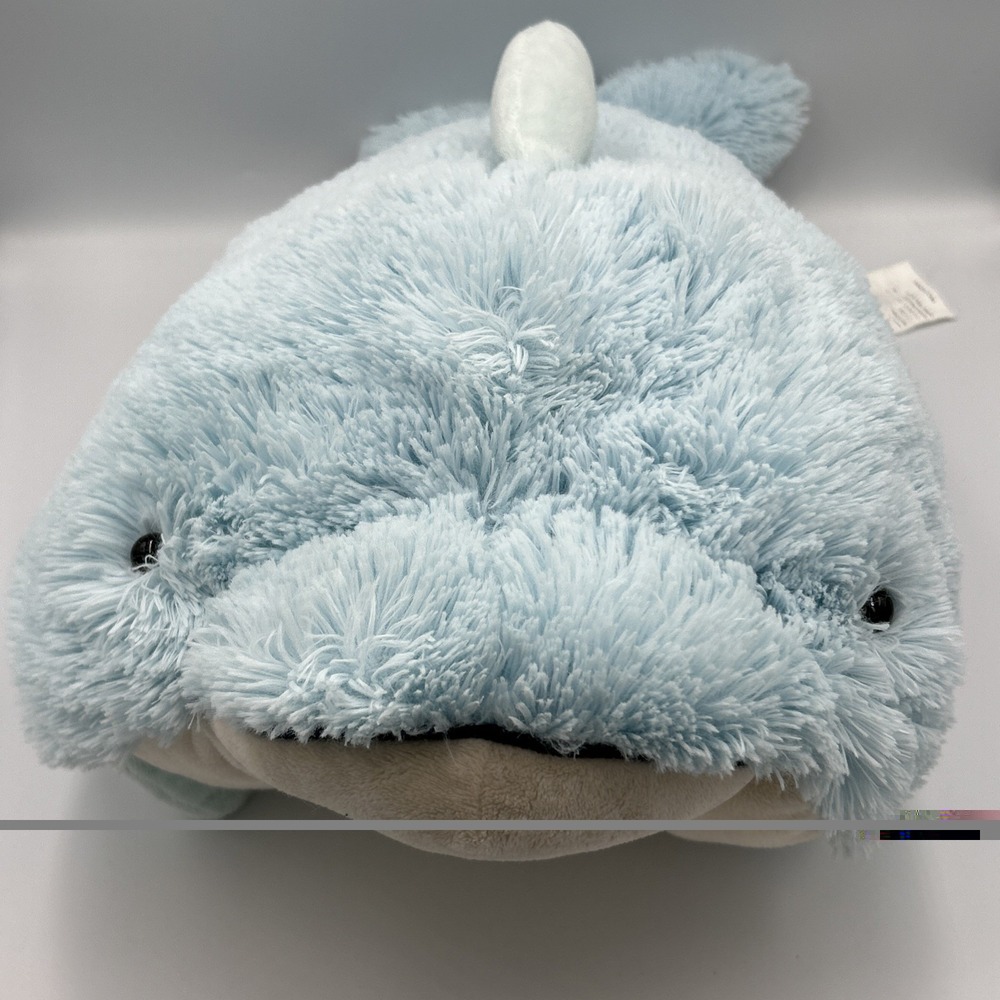 Pillow Pets Originals Blue Dolphin Squeaky 2010 Stuffed Plush 22"x22" Lovely